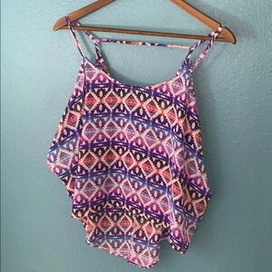 Dream State Sheer Aztec Crop Top Boho